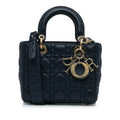 Pre-Owned Blue Lambskin Leather Satchel W226