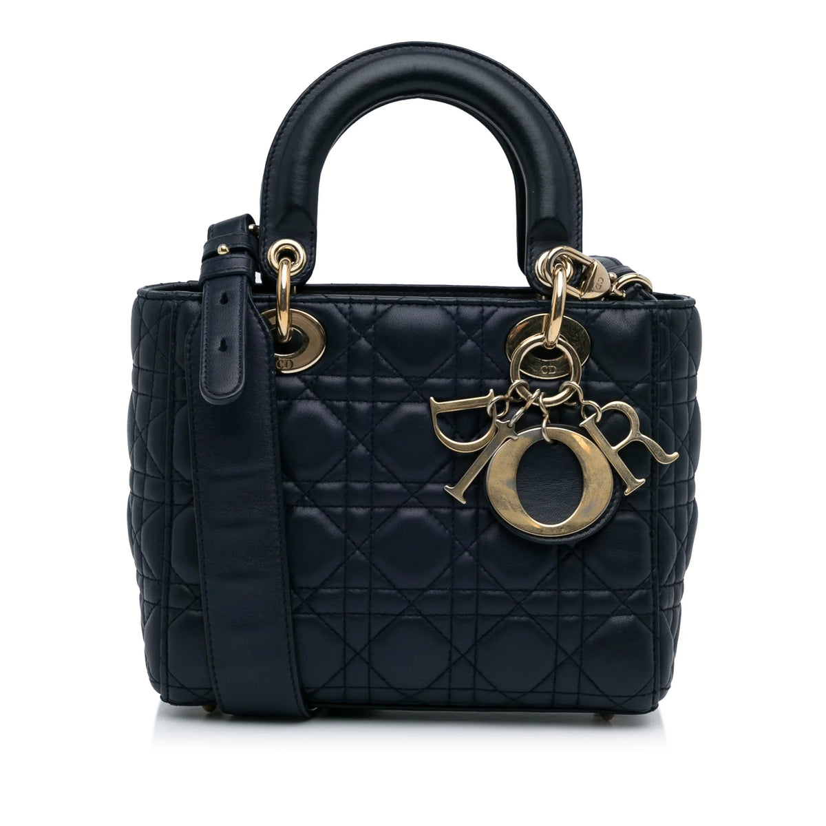 Pre-Owned Blue Lambskin Leather Satchel W226
