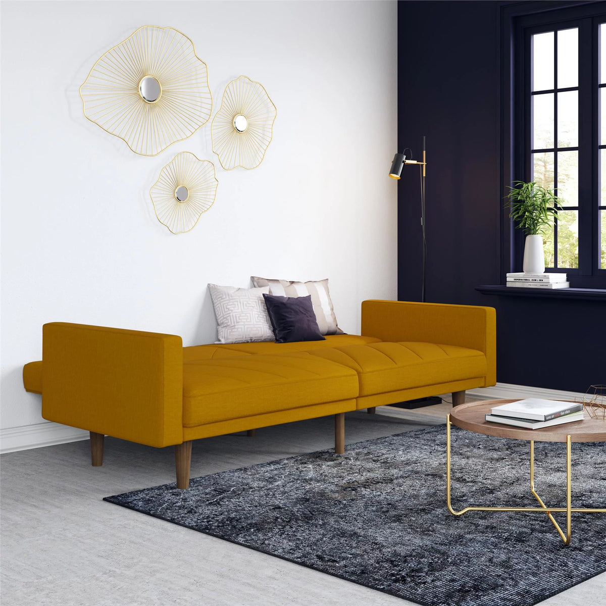 Mustard Yellow Linen Futon K5800