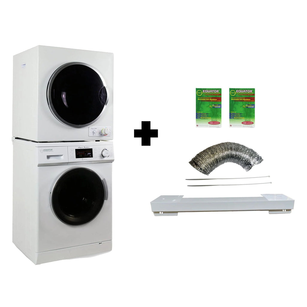 White Compact Washer and Dryer Stackable Set D869582