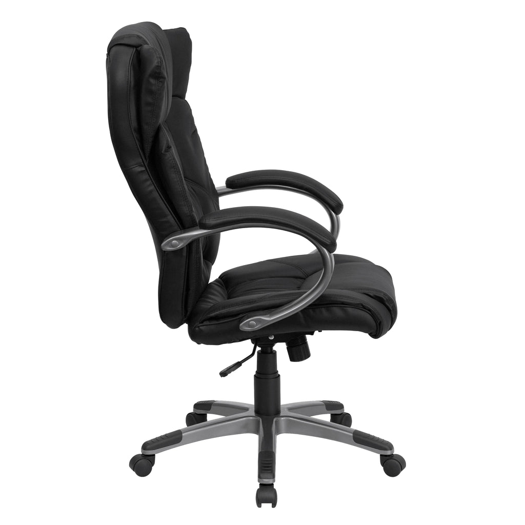 Black Leather Adjustable Swivel Office Chair A435316