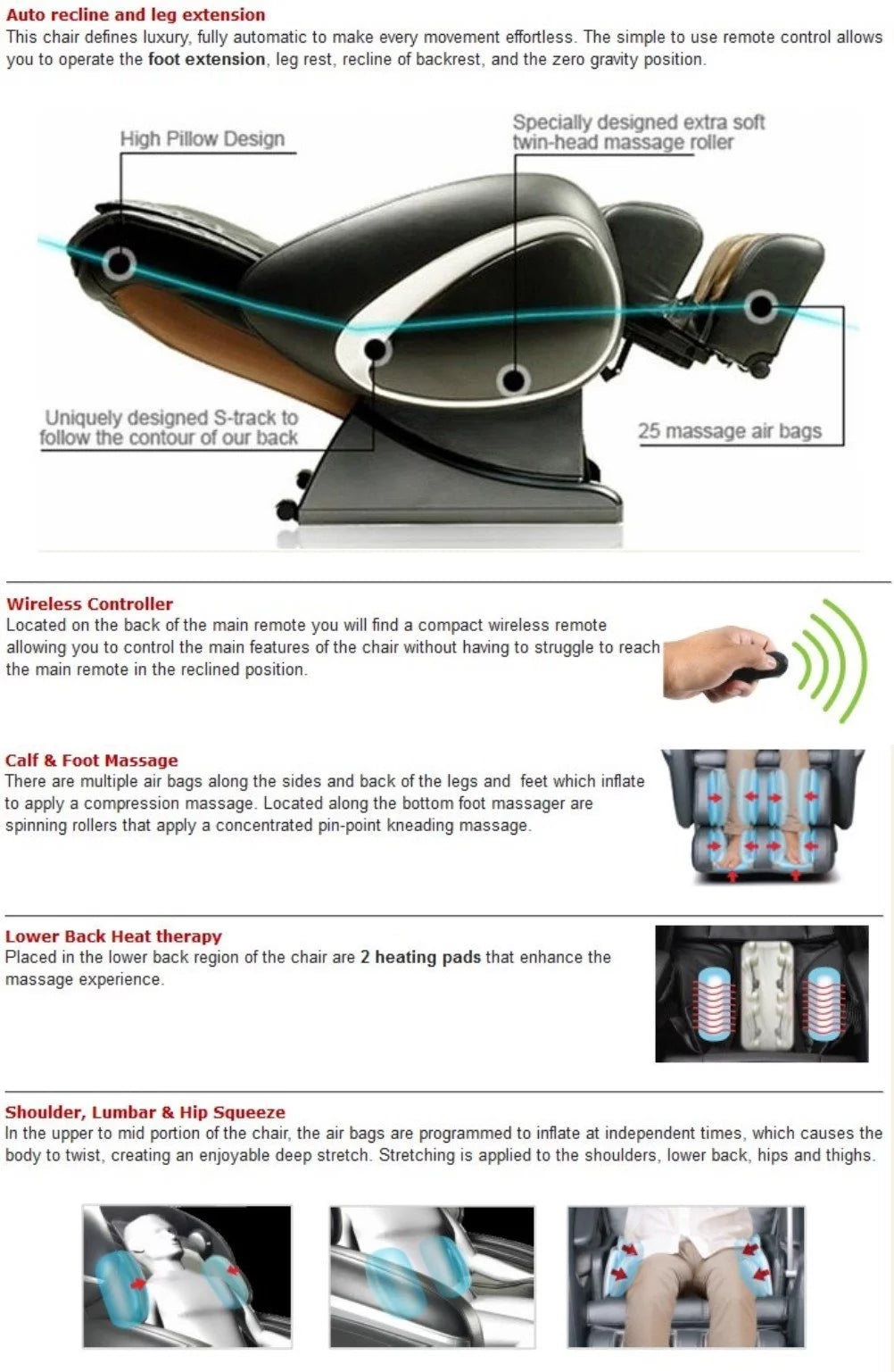 Charcoal Zero Gravity Massage Chair O67388