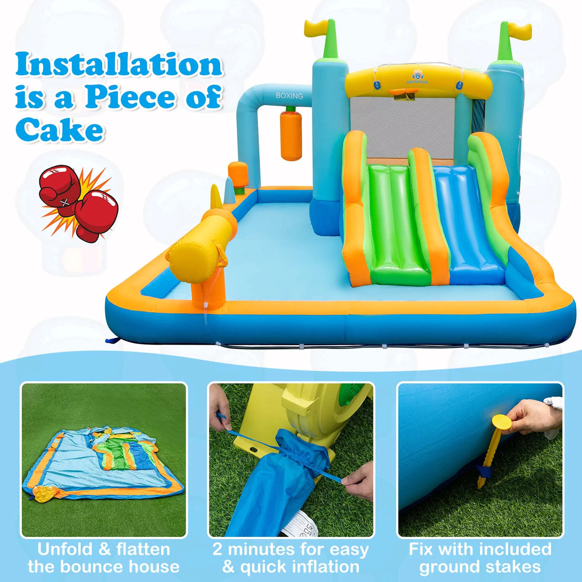 Inflatable Water Slide Bounce House Splash Pool Y402