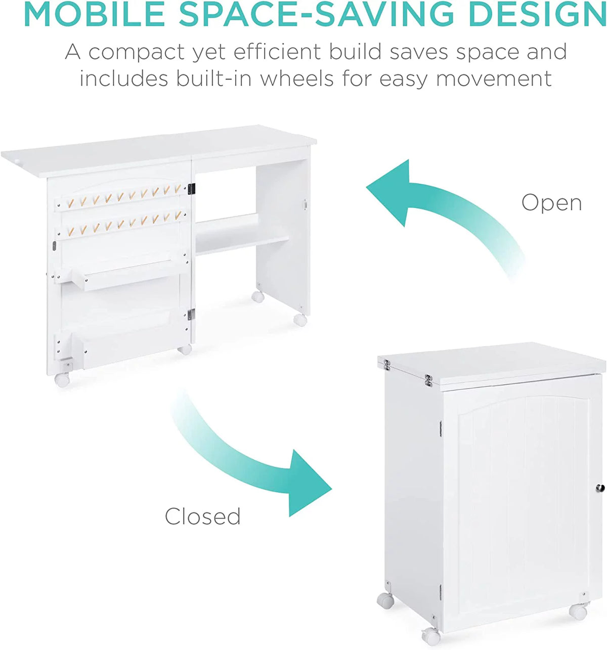 Folding Sewing Table White J99484