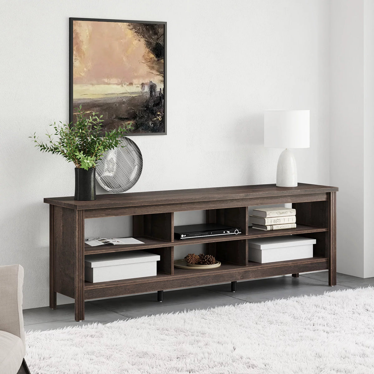70 Inch Espresso Farmhouse TV Stand R1938