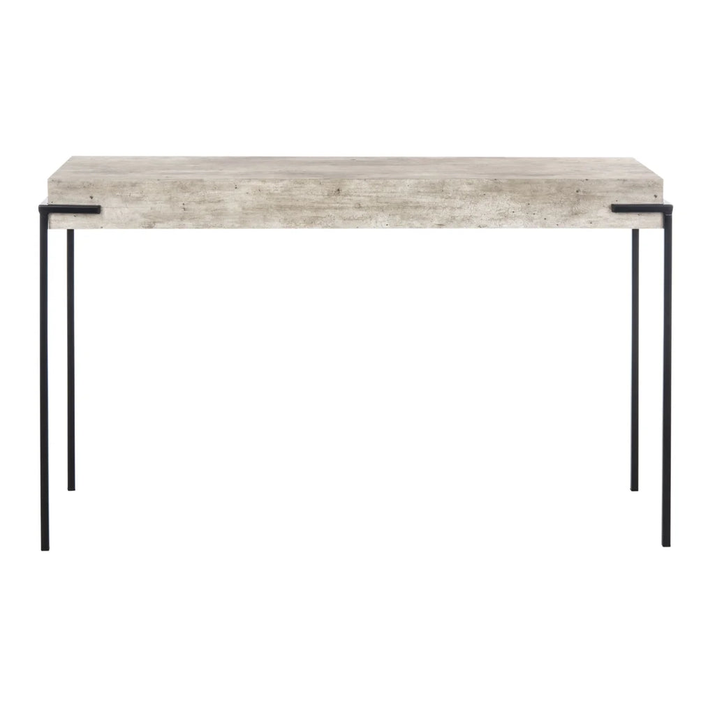 Light Grey Black Rectangle Console Table A43937