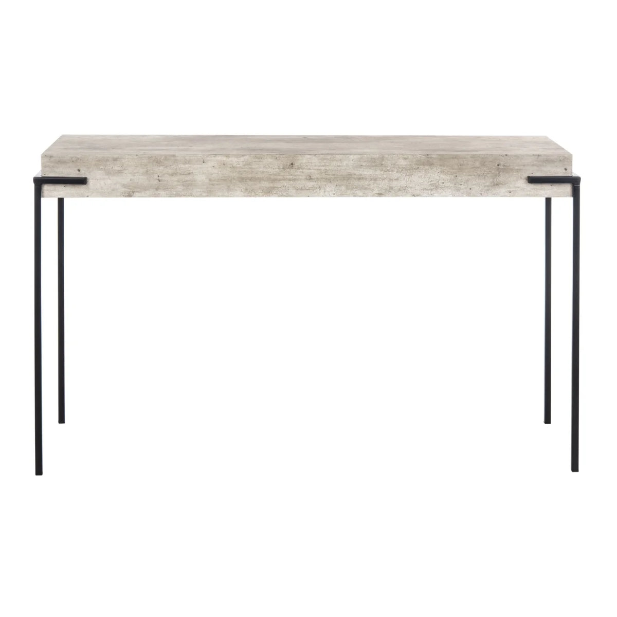 Light Grey Black Rectangle Console Table A43937