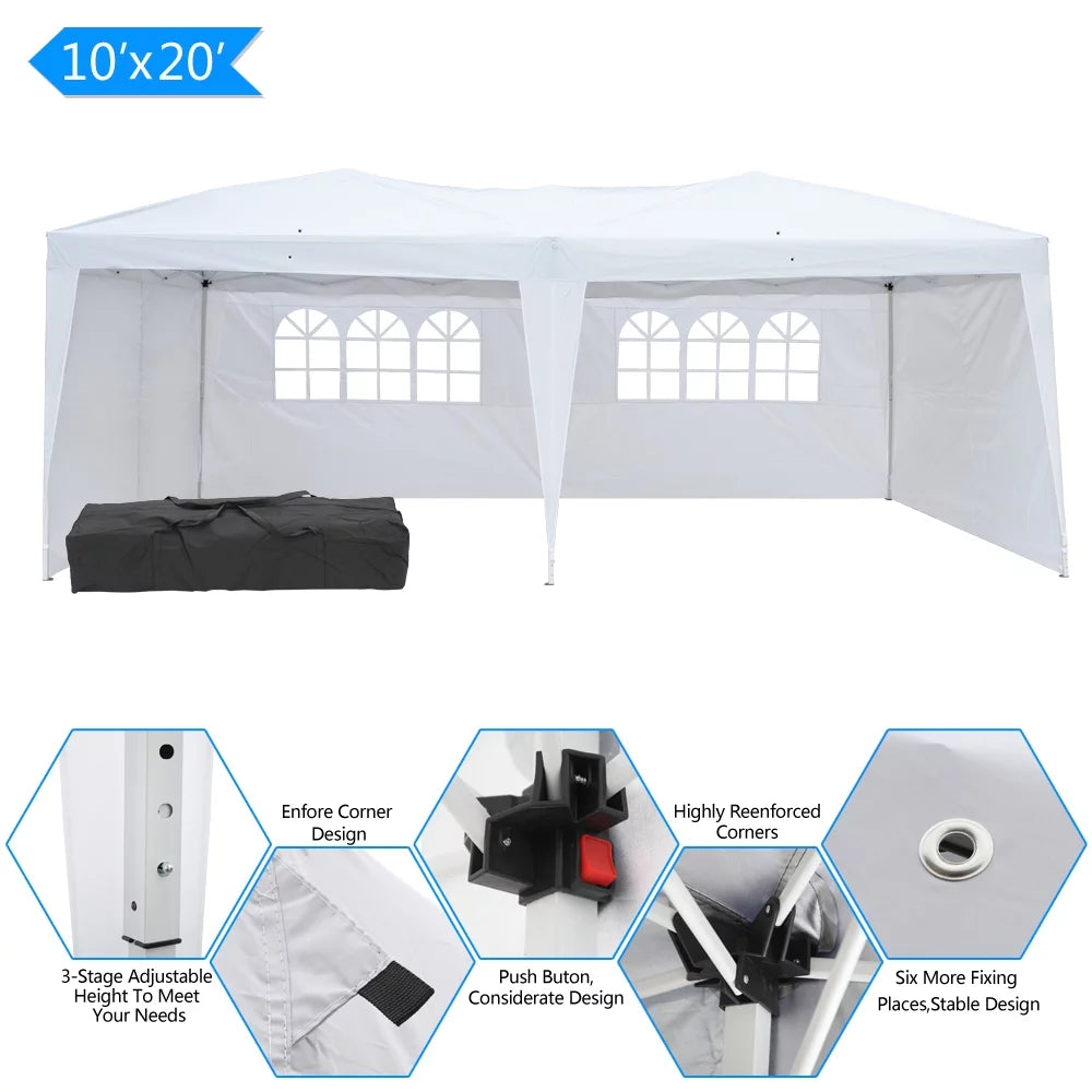 10'X20' Pop up Canopy Tent White P483485