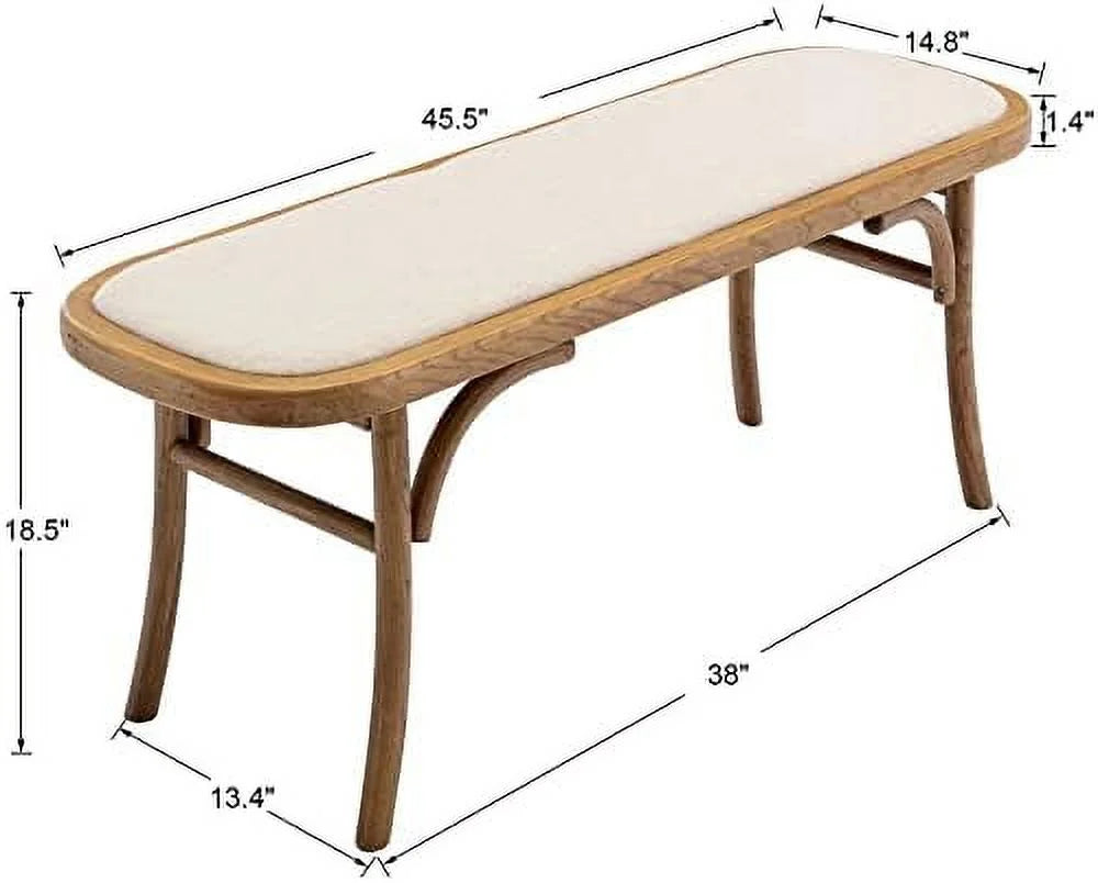 Black Wood Dining Bench with Rattan Seat D67697