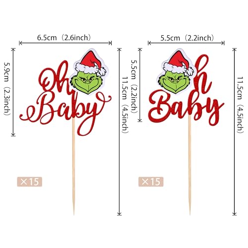 36 PCS Christmas Cupcake Toppers Double Sided Cupcake Picks M659